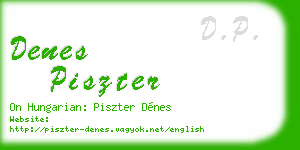 denes piszter business card