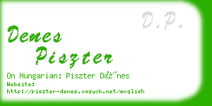 denes piszter business card